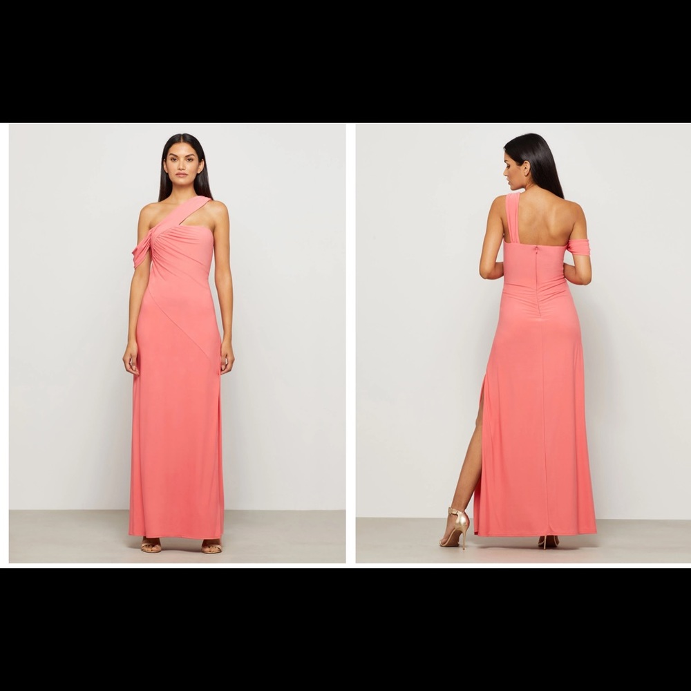 NWT BCBGMAXAZRIA coral evening gown
